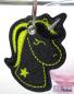 Preview: EINHORN Schlüsselanhänger / Taschenanhänger schwarz gelb Unicorn