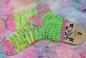 Preview: Socken mit GLITZER 38/39 UNIKAT handgestrickt warm waschbar knallbunt kuschelig