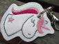 Preview: Schlüsselanhänger Regenbogen-Einhorn mit Namen personalisiert