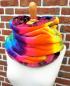 Preview: EINZELSTÜCK Loop Schal pinke Karos x Regenbogen - bunter Loopschal für Damen