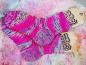 Preview: Socken 39/40 UNIKAT handgestrickt megakuschelig weich waschbar pink hellblau