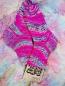Preview: Socken 39/40 UNIKAT handgestrickt megakuschelig weich waschbar pink hellblau