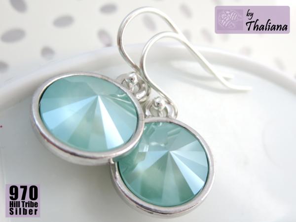 Preview: Ohrhänger COOL MINT mintgrüne Ohrringe aus Silber