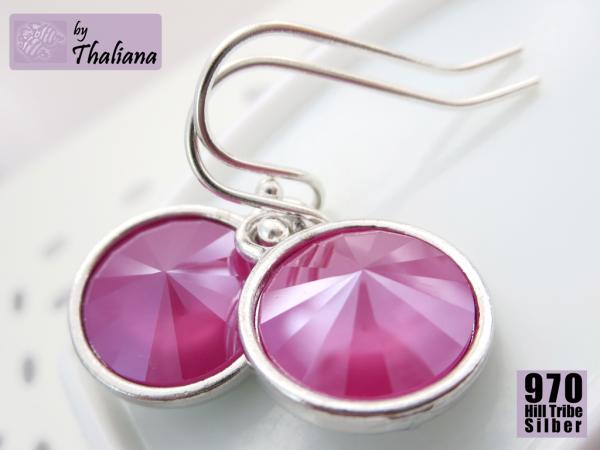 Preview: Ohrhänger KÜHLE KIRSCHE pinke Ohrringe aus Silber