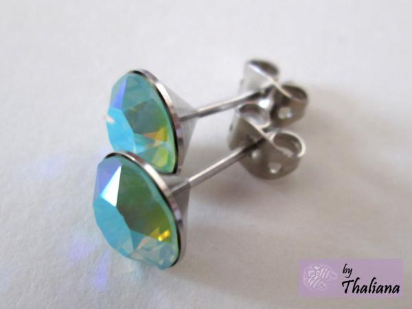 Preview: glitzerMINZE Ohrstecker opal edel elegant mintgrün