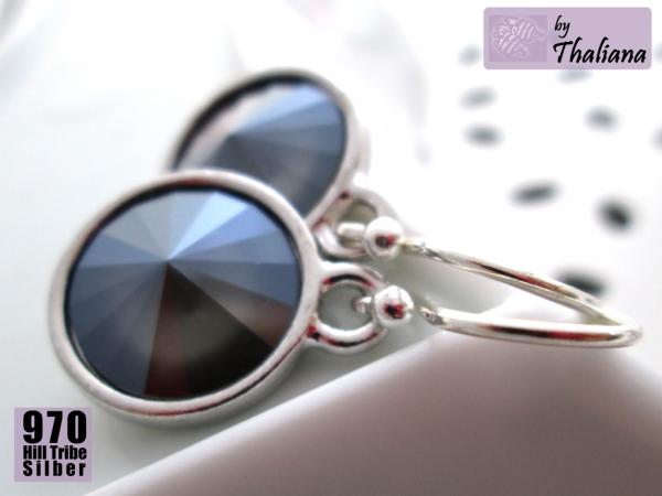 Preview: Ohrhänger KÜHLES GRAU graue Ohrringe aus Silber