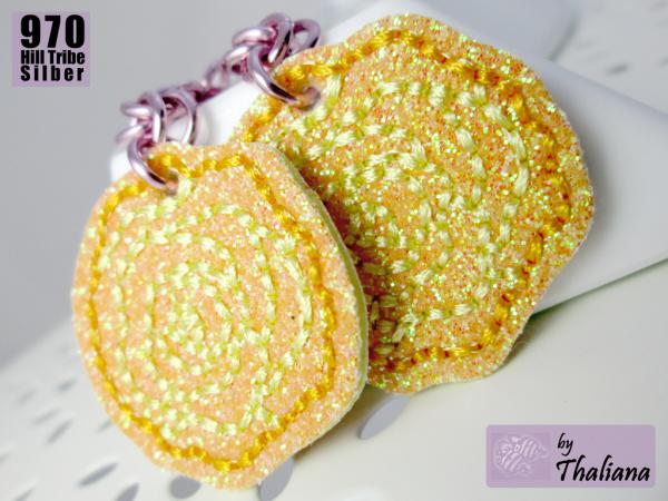 Preview: glitzerROSEN edle lange Ohrringe Rosenohrhänger