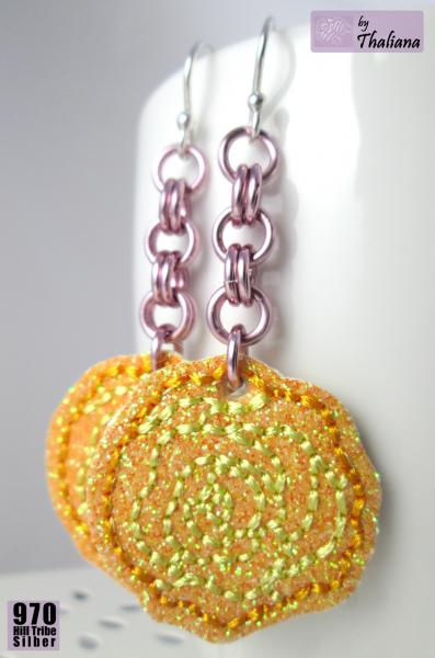 Preview: glitzerROSEN edle lange Ohrringe Rosenohrhänger