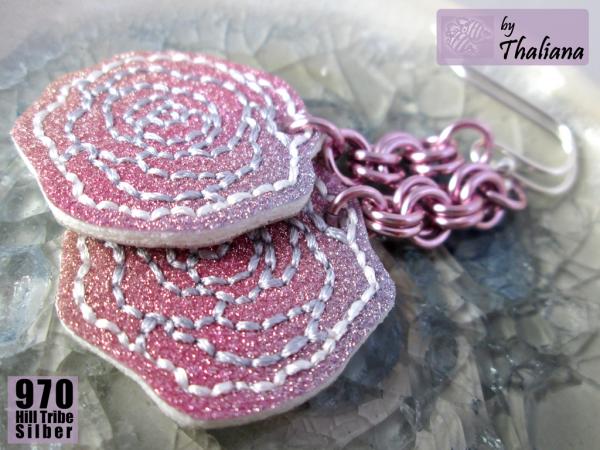 Preview: glitzerROSEN edle lange Ohrringe Rosenohrhänger