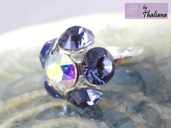 Preview: glitzernder Ring LAVENDELBLÜTE Fingerring flieder