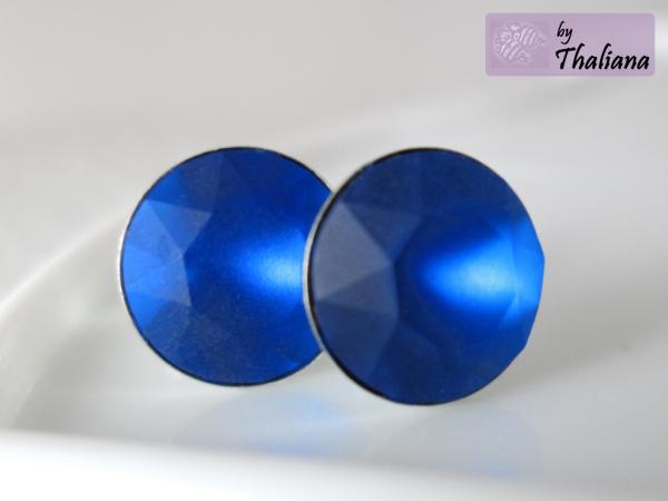 Preview: eisig dunkelblaue Ohrstecker BLAU edle Ohrstecker