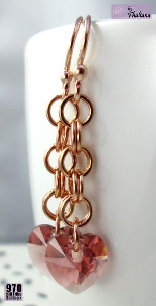 Preview: ♥♥♥ HERZPENDEL ♥♥♥ Ohrringe Roségold rosa Herzen