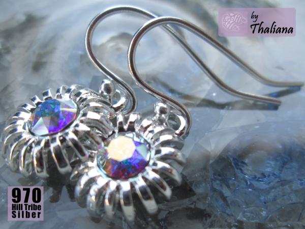 Preview: GÄNSEBLÜMCHEN zarte Ohrringe Silber mit Blüten