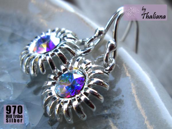 Preview: GÄNSEBLÜMCHEN zarte Ohrringe Silber mit Blüten