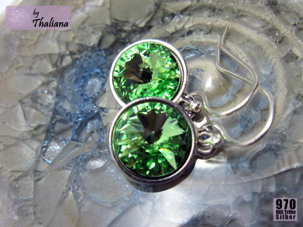 Preview: Ohrringe Funkeln Rivoli Peridot grün Funkeln