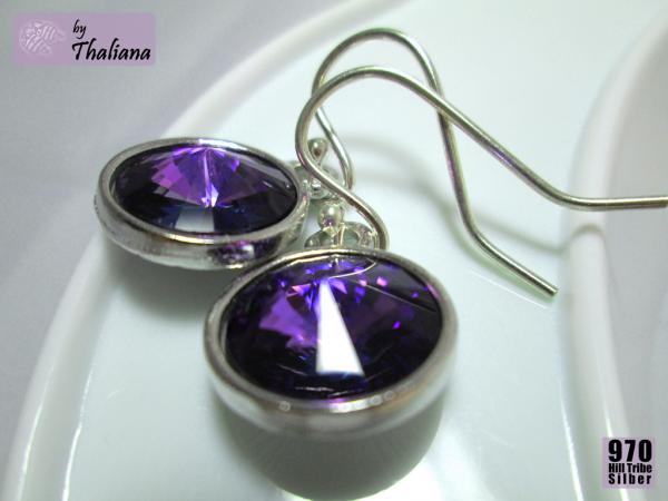 Preview: NACHTLICHT ECHT SILBER Ohrringe LILA!!!