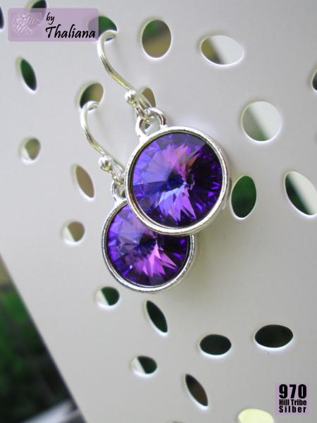 Preview: NACHTLICHT ECHT SILBER Ohrringe LILA!!!