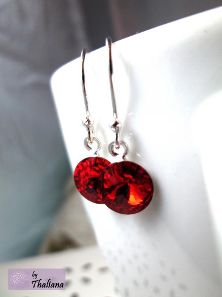 Preview: Mini-FUNKELei Knallrot rote Ohrringe Silber