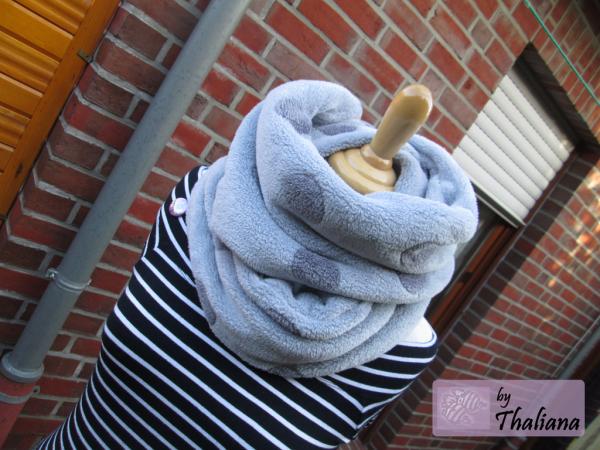 Preview: GREY DOTS grauer Loopschal Loop Schal Grau Punkte