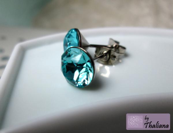 Preview: HELLER OZEAN türkise Ohrstecker Funkeln hell