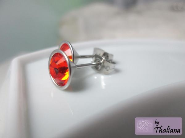 Preview: FIREOPAL Ohrstecker hochwertig knallig orange