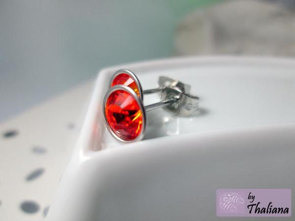 Preview: FIREOPAL Ohrstecker hochwertig knallig orange