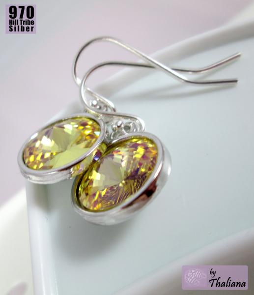 Preview: LIMONCELLA ECHT SILBER Ohrringe gelb zartrosa rosa