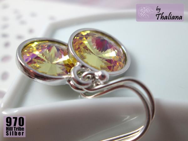 Preview: LIMONCELLA ECHT SILBER Ohrringe gelb zartrosa rosa