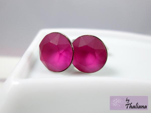 Preview: matt pinke Ohrstecker KNALLIGE ROSE Ohrstecker