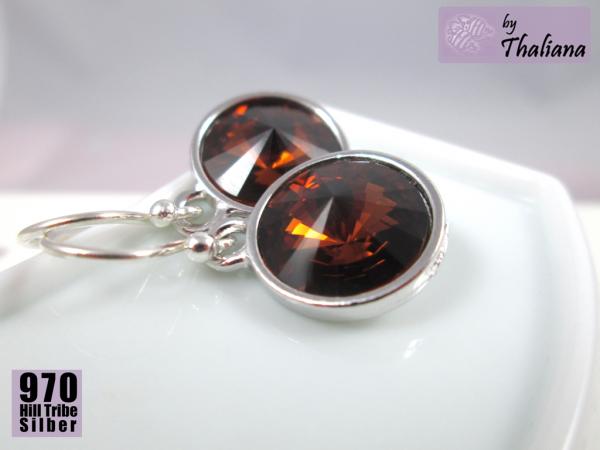 MOKKA-ECHT-SILBER-dunkelbraune-Ohrringe-Kaffee