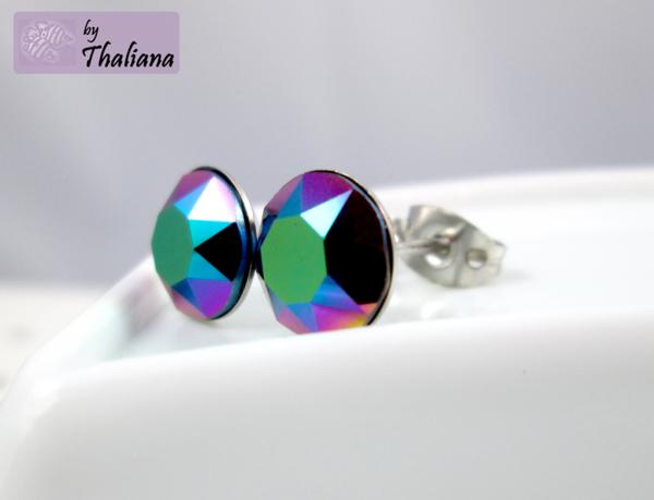 Preview: bunt glitzernde Ohrstecker BEETLEwing hochwertig