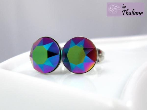 Preview: bunt glitzernde Ohrstecker BEETLEwing hochwertig