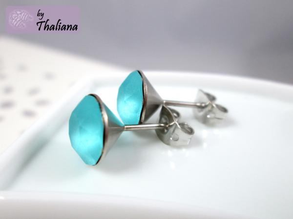 Preview: matt türkise Ohrstecker TÜRKIS knallige Ohrstecker