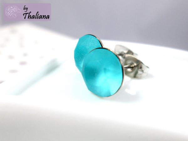 Preview: matt türkise Ohrstecker TÜRKIS knallige Ohrstecker