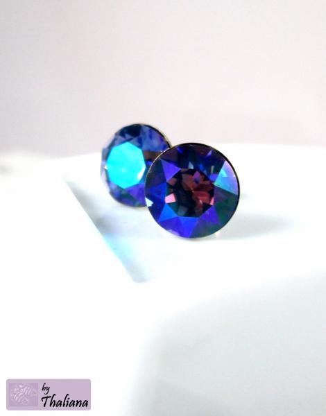 Preview: BLAUE STUNDE blau lila glitzernde Ohrstecker