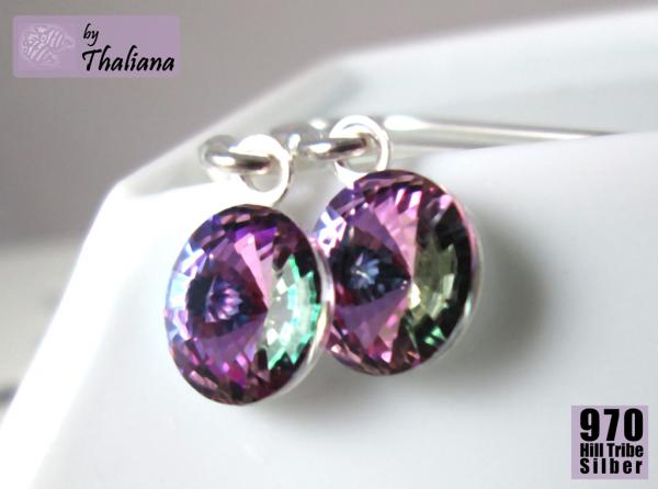 Preview: Mini-FUNKELei zart Flieder lila Ohrringe Silber