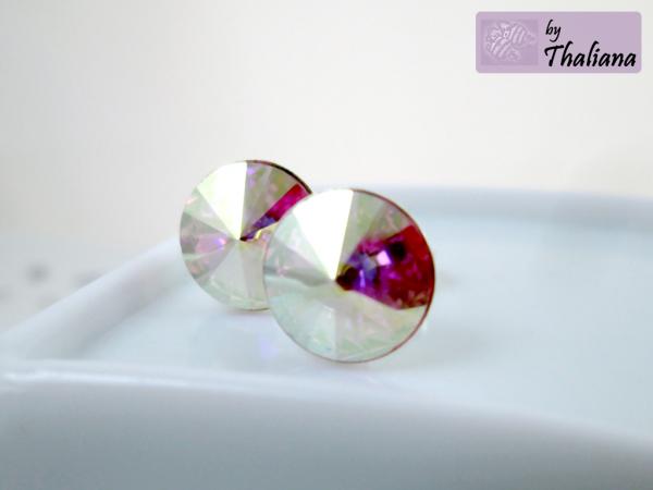 Preview: APFELBLÜTE rosa Ohrstecker Funkeln pink hochwertig