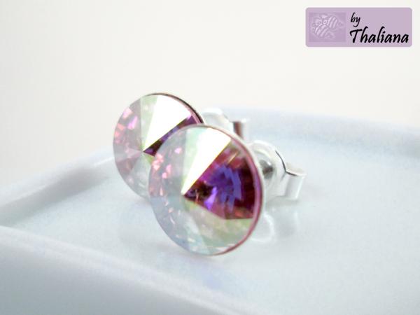 Preview: APFELBLÜTE rosa Ohrstecker Funkeln pink hochwertig