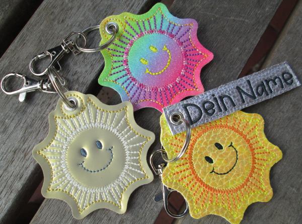Sonne-Schlüsselanhänger personalisiert mit Namen