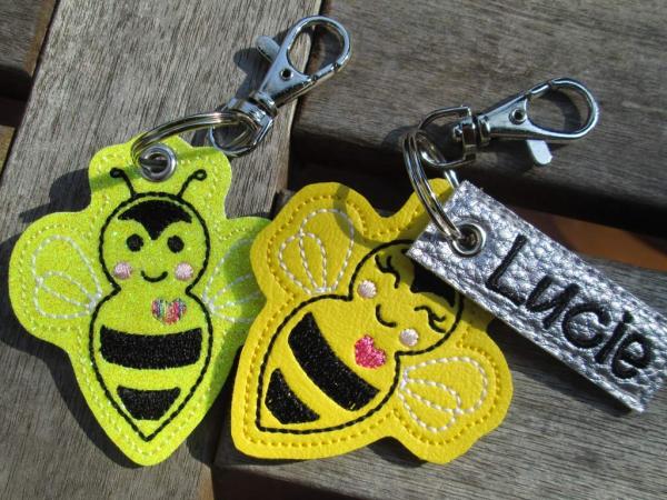 Preview: Bienen Schlüsselanhänger mit Namen