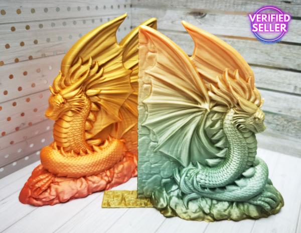 Preview: SCHNÄPPCHEN dRaGoN Drachen Buchstützen klein 2er Set Unikatset 2 - nur einmal vorhanden!