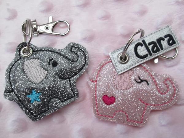 Beispiel Schlüselanhänger Rosa Elefant