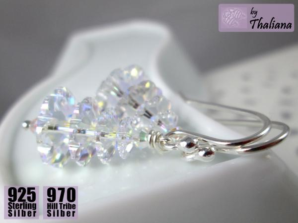 Preview: glitzerWALD glitzernde Ohrringe süße Bäume Silber