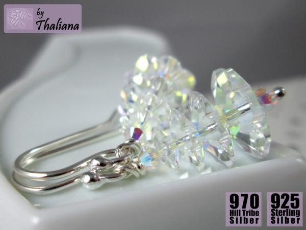 Preview: glitzerWALD glitzernde Ohrringe süße Bäume Silber