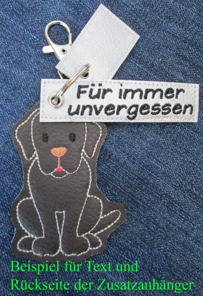 Schlüsselanhänger Husky mit Zusatzanhänger "Für immer unvergessen"