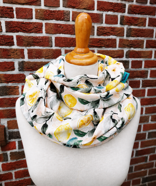 Preview: Loop-Schal mit Zitronenmotiv