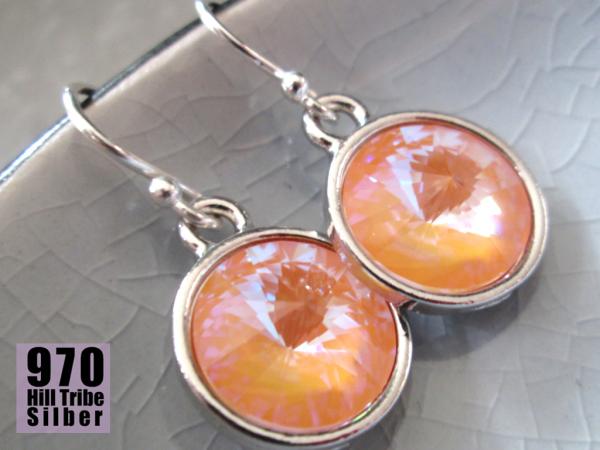 MYSTIC APRICOT apricotfarbene Ohrringe hellorange rosa Echtsilber funkelnde Ohrhänger