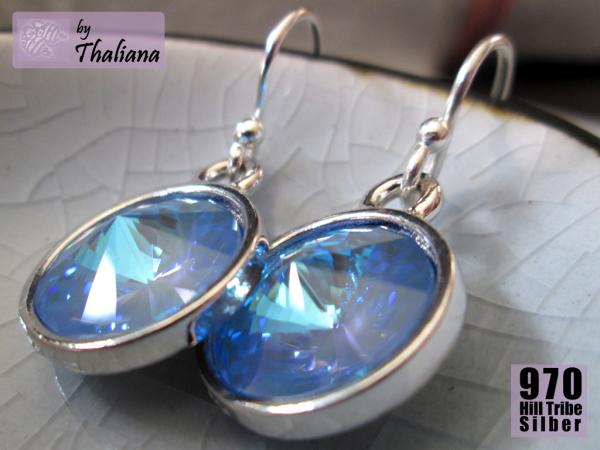 MYSTIC BLUE hellblaue Ohrringe lichtblau  Echtsilber funkelnde Ohrhänger