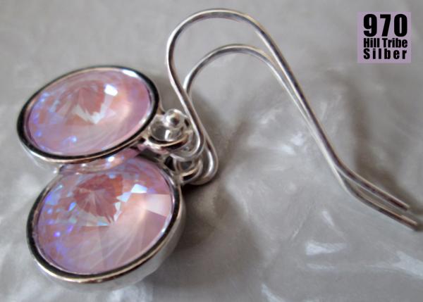 Preview: MYSTIC CROCUS fliederfarbene Ohrringe zartlila hell lila Echtsilber funkelnde Ohrhänger