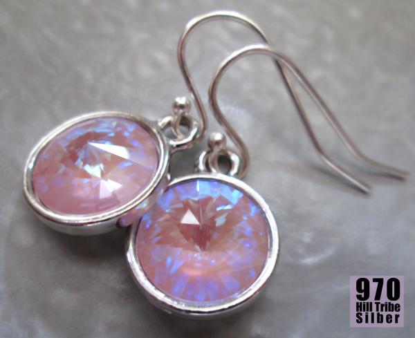 Preview: MYSTIC CROCUS fliederfarbene Ohrringe zartlila hell lila Echtsilber funkelnde Ohrhänger